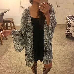 Flowy boho mandala kimono coverup